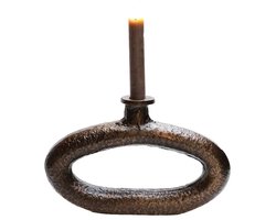 Kandelaar Rocha | Large | brons | ovale vorm | L26 x B4 x H16 cm