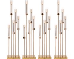 Kandelaar Set - Kaarsenhouder - Decoratie Huis - 5-Armig Ontwerp - 108 cm Hoog - Helder
