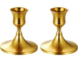 Kandelaar - Set van 2 - Koper - Vintage - Goud
