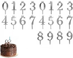 Kandelaar Set van 20 - Herbruikbare Cijferkaarsenhouder set - Digitale Verjaardagstaartkaarsenhouder set - Kaarsenhouder - Kaarsenstandaard - Feest Versiering - Decoratie - Valentijn Cadeaus - Metaal - Zilver - Verjaardag, Jubileum & Bruiloft