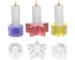 Kandelaar siliconen gietvormen, set van 3 voor doe-het-zelf kaarshouders, perfect voor kerstdecoratie en handwerkprojecten