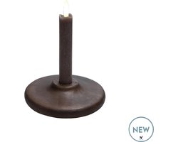 Kandelaar Toponas | Walnoot hout | bruin | Ø13 x H13 cm