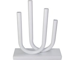 Kandelaar Wit - Kaarshouder - Kandelaars - Kandelaren - Kaars - Kaarsenhouder - 30.5x9x35.5 CM - Woondecoratie - Grohe - Woonkamer - Woonaccessoires