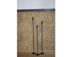 Kandelaar zwart metaal | Industrieel | modern | kaarsenhouder | Hoogte 125 cm