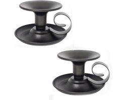 Kandelaars - 2 Stuks - Kaarsenhouders - Kaarsenstandaard - Ijzer - Theelichthouder - Decoratieve Accessoires - Woonaccessoires - Φ2.5 cm - 10*10*6.5cm - Zwart