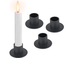 Kandelaars - 4 stuks - Φ2.5 cm - Kaarsenhouders - Kaarsenstandaard - Kaarsenonderzetter - Woonaccessoires - Decoratieve accessoires - ijzer - Zwart - Theelichthouder - Kaarsen plank