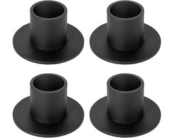 Kandelaars - 4 stuks - Φ2.5 cm - kandelaar - kaarsenhouder - kaarsenstandaard - Kaarsenonderzetter - Kaarsen plank - Woonaccessoires - Decoratieve accessoires - ijzer - Zwart - Theelichthouder