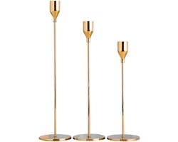 Kandelaars Gouden Kaarshouder Spitse Kaarshouder - Smeedijzer Kandelaar - Tafelstukken Kaarslicht Diner - Feesthuwelijk Ornamenten - 3 Stuks vloerkandelaar