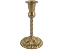 Kandelaars Messing - Kaarshouders Vintage - Sfeer Creëren - Gouden Messing Afwerking - 9.3x17.5 cm - Goud