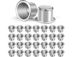 Kandelaars voor taper kaarsen, 30 stuks metaal klein, theelichtjes, zilveren kaarsinzet, tafelkaarsen, voor boomkaarsen, taper kaarshouder decoratie, kaarshouder