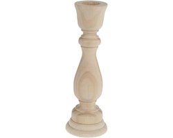 Kandelaarset Hout - Kaarsenhouders - Tafeldecoratie - Klassiek Handwerk - Eén Maat - Natuurlijk Hout
