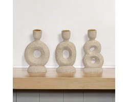 Kandelaren set Poly 14cm - 3 stuks