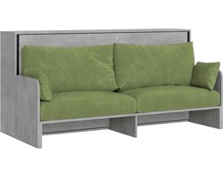 Kando enkel wandbed met betonnen bank, groen