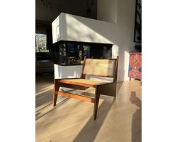 Kangaroo chair - massief hout - rotan - wabi sabi japandi stijl - Jeanneret - Chandigarh