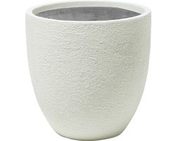 KANNIA - Bloempot - Wit - 46 cm - Klei-vezelmengsel