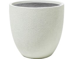 KANNIA - Bloempot - Wit - 55 cm - Klei-vezelmengsel
