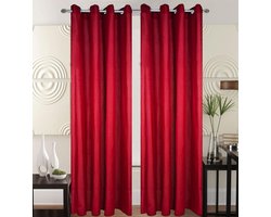 Kant en klaar Gordijn - Met ringen - 140x260 cm -Bordeaux Rood