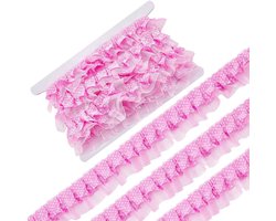 Kant Verzamelde Rand Lint Trimmings Satijn Organza Dubbellaags Geplooide Trim Wit Ruches Brede Linten Voor Naaien Maken Gift Inpakken Kleding Diy Craft Supply