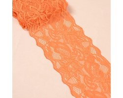 Kantboordsel kantlint, 8cm breed kleurrijke kanten bloemen boordsel decoratieband decoratiekant kantenstof kantboordsel voor naaien DIY handwerk kleding ondergoed, oranje