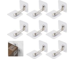 Kantelbeveiliging meubels zonder boren - Set van 8 - Wandanker, kinderbeveiliging - Anti-kantelhouder voor tv-kasten
