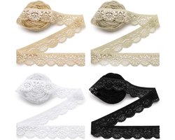 Kanten band, decoratieve kant stof voor naaien ambachten feestdecoratie kleding, mix kleur C2, 4 * 5 Yards