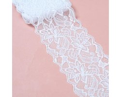 Kanten lint 8 cm breed kleurrijke kanten bloemen rand sierband sierlint kant stof kanten boord voor naaien doe-het-zelf handwerk kleding ondergoed, crème