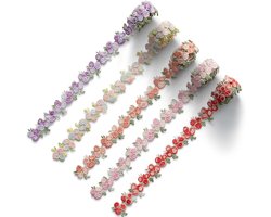 Kanten lint Geborduurde kanten rand met bloemenlinten Huwelijkscadeaulint Breed 2 cm Linten voor cadeauverpakking Groen Roze Rood Oranje Roze Paars