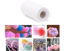 Kanten tafelloper voor decoratie van keuken- en eettafel, bruiloft, verjaardag en meer - wit - 30 cm x 22 m