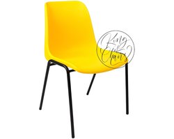 Kantinestoel Helene Geel - zwart onderstel kantinestoel stapelstoel kuipstoel vergaderstoel tuinstoel kantine stoel stapel stoel tuin stoel kantinestoelen stapelstoelen kuipstoelen arenastoel schoolstoel bezoekersstoel Everardo