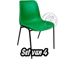 Kantinestoel Helene Groen -set van 4- zwart onderstel kantinestoel stapelstoel kuipstoel vergaderstoel tuinstoel kantine stoel stapel stoel tuin stoel kantinestoelen stapelstoelen kuipstoelen arenastoel schoolstoel bezoekersstoel Everardo