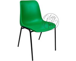 Kantinestoel Helene Groen - zwart onderstel kantinestoel stapelstoel kuipstoel vergaderstoel tuinstoel kantine stoel stapel stoel tuin stoel kantinestoelen stapelstoelen kuipstoelen arenastoel schoolstoel bezoekersstoel Everardo