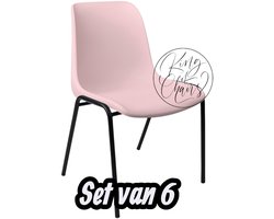 Kantinestoel Helene Roze -set van 6- zwart onderstel kantinestoel stapelstoel kuipstoel vergaderstoel tuinstoel kantine stoel stapel stoel tuin stoel kantinestoelen stapelstoelen kuipstoelen arenastoel schoolstoel bezoekersstoel Everardo