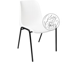 Kantinestoel Helene Wit - zwart onderstel kantinestoel stapelstoel kuipstoel vergaderstoel tuinstoel kantine stoel stapel stoel tuin stoel kantinestoelen stapelstoelen kuipstoelen arenastoel schoolstoel bezoekersstoel Everardo