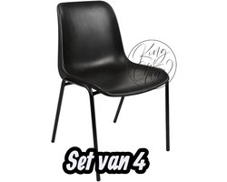 Kantinestoel Helene Zwart -set van 4- zwart onderstel kantinestoel stapelstoel kuipstoel vergaderstoel tuinstoel kantine stoel stapel stoel tuin stoel kantinestoelen stapelstoelen kuipstoelen arenastoel schoolstoel bezoekersstoel Everardo