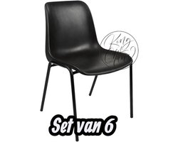 Kantinestoel Helene Zwart -set van 6- zwart onderstel kantinestoel stapelstoel kuipstoel vergaderstoel tuinstoel kantine stoel stapel stoel tuin stoel kantinestoelen stapelstoelen kuipstoelen arenastoel schoolstoel bezoekersstoel Everardo