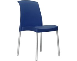 Kantinestoel Jenny. Mooie designstoel, tuinstoel. Leverbaar in blauw. 5 Jaar garantie! Verpakt per 6 stuks!