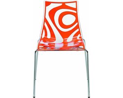 Kantinestoelen Design Luisa Battaglia Doorschijnend oranje