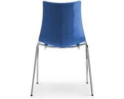 Kantinestoelen Design Luisa Battaglia Rode kuip Wit frame