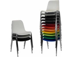 Kantinestoelen Rome kunststof stapelbaar geel koppelbaar