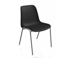 Kantinestoelen Rome kunststof stapelbaar zwart koppelbaar