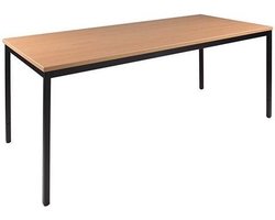 Kantinetafel Basic 160cm breed 80cm diep beuken blad zwart frame rechthoekig