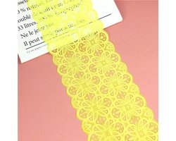 Kantlint, kanten boord, sierband, decoratielint kantlint, kantlinten om te naaien, doe-het-zelf knutselen, decoratie voor kleding, ondergoed, lingerie, trouwjurk, tafeldecoratie, geel