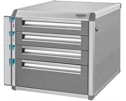Kantoor Archiefkast - Dossierkast Bureaukast - Documenten Organiseren - Verdikt Aluminium Materiaal - 315x350x298 mm - Zilver
