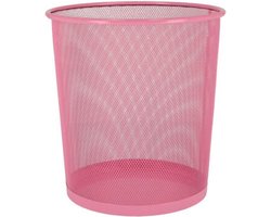 Kantoor prullenbak/papiermand 12 liter roze - Papier afvalbakken