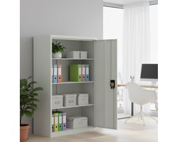 Kantoorkast 90x40x140 cm – Stalen Opbergkast en Archiefkast voor Kantoor en Thuis – Duurzame Documentenkast met Slab-Deur