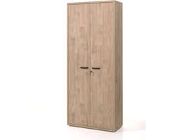 Kantoorkast hoog eiken – Archiefkast met deuren – Opbergkast kantoor