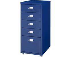 Kantoorkast Kökar ladekast op wielen 69x28x41 cm blauw [en.casa]