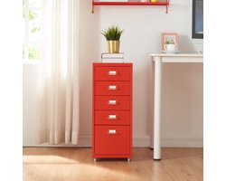 Kantoorkast Kökar ladekast op wielen 69x28x41 cm rood [en.casa]