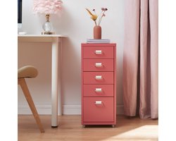 Kantoorkast Kökar ladekast op wielen 69x28x41 cm watermeloen [en.casa]