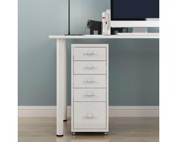 Kantoorkast Kökar ladekast op wielen 69x28x41 cm wit